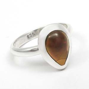Bague de mariage éternelle en argent sterling 925 au design bohème classique, sertie d'une pierre précieuse opale noire taille poire, pour tous. - Product Image 5