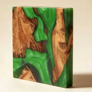 Sous-verres en résine artistique classique de haute qualité et en bois massif, tapis et dessous de verre personnalisés avec isolation écologique - Product Image 2