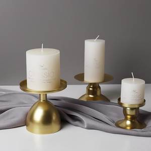 <b>Matte</b> Gold Pillar Candle Holder Set of 3 | Modern Metal Pedestal Candlestick | Wedding <b>Table</b> Centerpiece Christmas Decor - Product Image 5