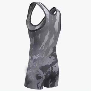 Combinaison de lutte confortable pour adultes, imprimée par transfert thermique, camouflage, haute qualité, extensible, logo personnalisé, fabrication en usine - Product Image 5