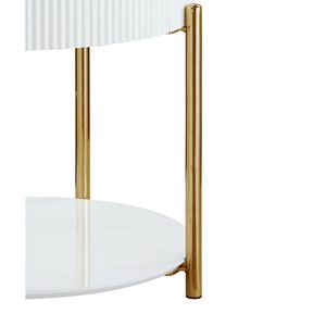 Tavolo consolle Daveigh bianco lucido con finitura oro - Product Image 3