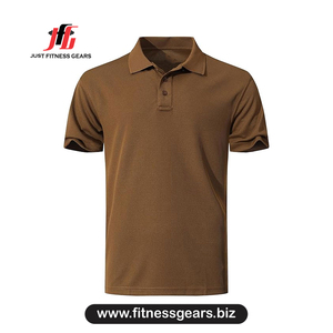 Polo de Manga Corta para Hombre, Color Marrón, Corte Casual, Tejido Piqué Transpirable - Product Image 2