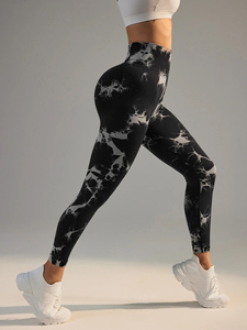 Leggings Deportivos Activos de Marca Privada, Leggings de Yoga Sin Costuras con Estampado Tie-Dye, Ropa Deportiva Colorida para Gimnasio - Product Image 3