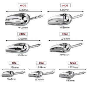 Pala para Cubitos de Hielo de Acero Inoxidable de Varios Tamaños (3-48oz), Cuchara Metálica para Granos y Harina con Diseño para Colgar, Ideal para Bares, Clubes y Supermercados - Product Image 2