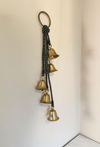 Ensemble de trois clochettes murales en laiton avec cordon de tirage, style nautique, décoration intérieure, entrée, design traditionnel, pièce unique - Product Image 4