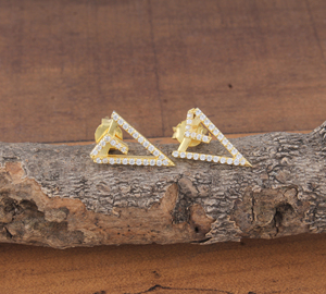 Designer Fancy CZ Stud Earrings Luxury 925 Silver Plated Zirconia Ear Studs Unique Shape Women’s Fashion Jewelry Wholesale - Product Image 2