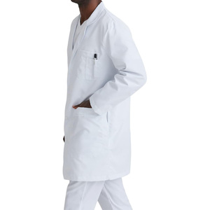 Bata de laboratorio profesional para hombre, de color liso y en varios tamaños, de algodón, para uso médico, para doctor, para laboratorio, en venta. - Product Image 3