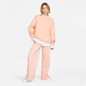 OEM Custom Women's Oversize Fleece Pullovers Sweatshirt Crewneck Embroidery <b>Letters</b> <b>Applique</b> Washed Loose Drop Shoulder Winter - Product Image 3