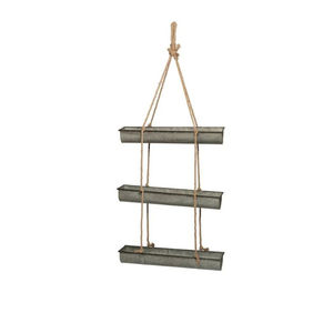 Ensemble de 2 jardinières suspendues en métal noir galvanisé, style moderne, pour intérieur et extérieur, pour jardin et balcon - Product Image 3