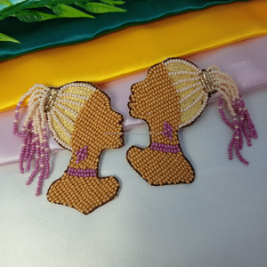 Châu Âu Mỹ cổ điển năm cánh hoa bông tai Hàn Quốc dệt tay Raffia cỏ cổ điển Bohemian phù hợp với tua bán buôn - Product Image 1