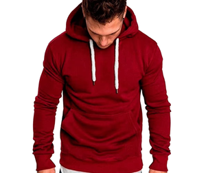 <b>Men's</b> Pullover <b>Hoodies</b> 100% Cotton Winter Plain Dyed <b>Fleece</b> Fabric Relaxed Fit Comfortable - Product Image 1
