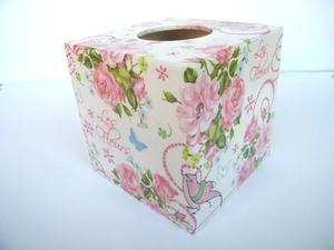 Boîte à mouchoirs en bois à motif floral avec autocollant imprimé pour restaurant, hôtel, utilisation sur table - Product Image 1