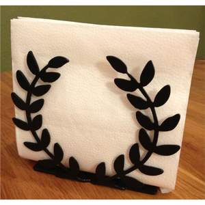 Porte-serviettes moderne en métal noir, support décoratif en fer pour serviettes, distributeur de papier plat pour table, cuisine, restaurant, décoration de mariage - Product Image 1