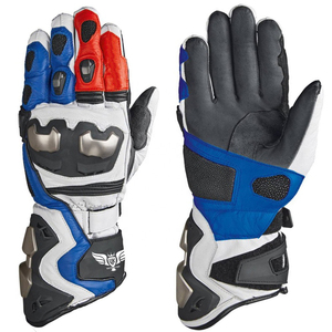 Guantes de Motociclismo de Cuero, Guantes de Protección para Motociclistas, Guantes de Moto GP con Protección de Fibra de Carbono en los Nudillos - Product Image 1