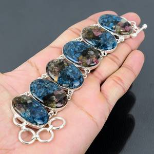 Copper Watermelon Tourmaline <b>Bracelet</b> Handmade 925 Sterling Silver <b>Adjustable</b> Unique Boho Jewelry Accessory - Product Image 4