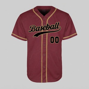 Maillot de baseball col en V personnalisé de haute qualité avec impression par transfert thermique, logo brodé 3D, grandes tailles, vente en gros, léger et respirant - Product Image 3