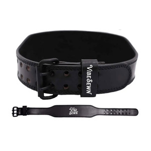 Ceinture de musculation en cuir VIBE SEWN pour soulevé de terre et haltérophilie – Caractéristique clé : Sécurité - Product Image 1