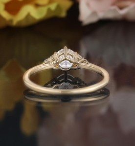 Round Cut Moissanite <b>Ring</b> 925 Sterling <b>Silver</b> Engagement <b>Ring</b> Classic <b>Solitaire</b> Wedding <b>Ring</b> Minimalist Jewelry Gift for Her - Product Image 3