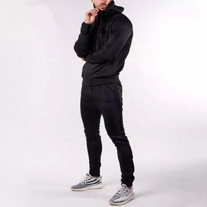 Customiser votre Logo Slim Fit hommes survêtements noirs vêtements de sport - Product Image 1