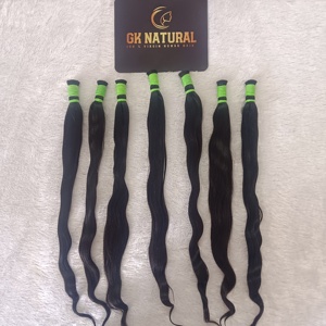 Tresses de cheveux humains vierges en vrac, couleur naturelle, texture douce, pour tressage et coiffage professionnels - Product Image 5