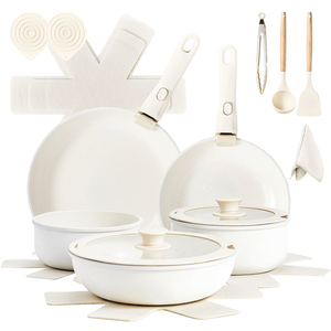 17-Piece Non-Stick Aluminum Cookware <b>Set</b> with Removable Handles 5 Pots and 2 Lids <b>Microwave</b> Oven Safe Dishware - Product Image 2