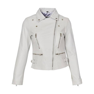 Nouvelle arrivée : veste en cuir véritable respirante pour femme, logo personnalisé, motif uni, rembourrage en coton teint, hiver - Product Image 4
