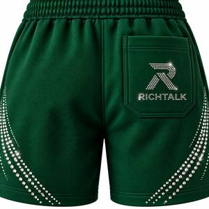 Men's Rhinestone <b>Shorts</b> High Waist Drawstring Casual <b>Sport</b> <b>Short</b> Pants Sequined Letter Logo Design - Product Image 5