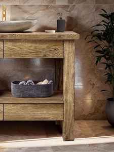 Mueble de Baño Moderno de Madera Sólida 2026 con Amplio Espacio de Almacenamiento en Cajones y Diseño de Estante Abierto para Interiores de Baño - Product Image 2