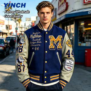 Chaqueta Varsity <span class=keywords><strong>de</strong></span> Alta Calidad para <span class=keywords><strong>Invierno</strong></span>, Diseño <span class=keywords><strong>de</strong></span> Bordado con Logotipo Personalizado, Chaqueta <span class=keywords><strong>de</strong></span> Béisbol Varsity para <span class=keywords><strong>Hombre</strong></span>, Cierre OEM, Chaqueta Bomber para <span class=keywords><strong>Hombre</strong></span> - Product Image 1