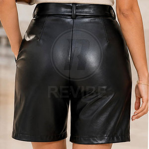 Fashion Forward Seasonal Breathable High Quality <b>Leather</b> Jort <b>Shorts</b> Comfortable Structure Easy Styling Contemporary <b>Look</b> Urban - Product Image 2