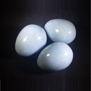 คริสตัลแองเจลไลท์ธรรมชาติทรงรีแบบคาโบชอง แกะสลักลายฉลุ ขัดเงาด้วยมือ พลอยสีน้ำเงิน สำหรับทำเครื่องประดับ แหวน จี้ ต่างหู - Product Image 2