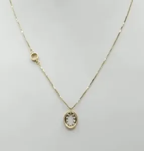 Ensemble de bijoux classiques étincelants pour femmes, occasions de cadeaux, élégant collier ovale en cristal or 18 carats avec boucles d'oreilles assorties - Product Image 2