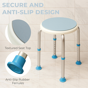 Durable Lightweight Aluminum Adjustable <b>Rotating</b> Modern Bath Seat Disabled Shower <b>Chair</b> 135kg Capacity Elderly Rehabilitation - Product Image 5