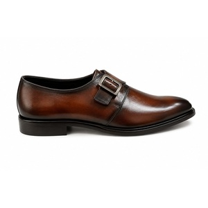 รองเท้าหนังแท้ทรงหัวแหลมแบบ Monk Strap ป้องกันการเจาะทะลุ กันลื่น หัวเข็มขัดคู่ ทำมือ สำหรับฤดูใบไม้ร่วง เหมาะสำหรับใส่ทำงานในออฟฟิศ - Product Image 2