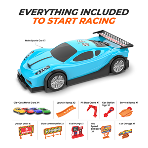 Mirana <b>Car</b>-in-<b>Car</b> <b>Garage</b> Toy <b>Kids</b> | Ages 2-4 | 4 Diecast Metal <b>Cars</b> | Foldable Storage Playset Handle | Holds 16 Vehicles | 1:64 - Product Image 3