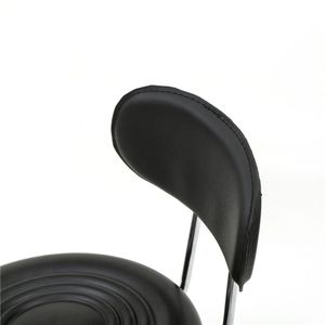 Sgabello Regolabile con Schienale dal Design Lineare Nero, Comodo per Arredamento Salone - Product Image 5