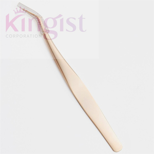 Custom Logo Plasma Gold Rainbow Color Pointed Stainless Steel Anti-Static Professional Beauty <b>Tools</b> Eyelash Tweezers Set - Product Image 2