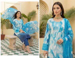 Trajes de algodón/tela de lino de diseño para mujer, shalwar kameez, para verano, ropa femenina, trajes bordados de algodón/tela de lino - Product Image 5