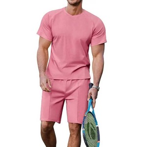 ชุดเสื้อยืดผู้ชายฤดูร้อน 2 ชิ้น ชุดกีฬาผู้ชาย ชุดออกกำลังกาย พิมพ์ลายแบรนด์ตามสั่ง เสื้อแขนสั้นและกางเกงขาสั้น - Product Image 4