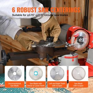 Affûteuse de lames de scie circulaire rotative 370W 3600 tr/min, machine à affûter les lames de scie à 6 centres, affûteuse électrique - Product Image 3