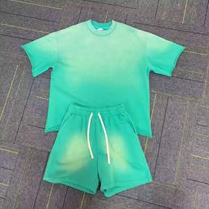 Ensemble T-shirt et short pour homme, style gothique, en polyester/coton épais, brodé vintage, impression à la demande - Product Image 1