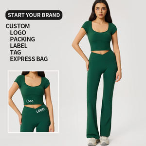 Ropa Deportiva de Yoga, Sujetador Deportivo, Leggings de Cintura Alta para Mujer, Logotipo Personalizado, Secado Rápido, Gimnasio, Entrenamiento, Spandex, Poliéster - Product Image 1