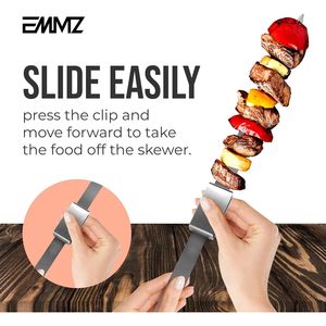 Paquete de 10 Brochetas Desmontables de Acero Inoxidable de 16.5 Pulgadas para Barbacoa y Kebab con Bolsa de Almacenamiento, Brochetas Planas de Metal para Asar - Product Image 3