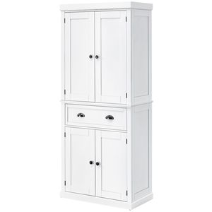 Armadio dispensa da cucina bianco autoportante da 72 pollici con ripiani per lo stoccaggio - Product Image 1
