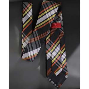 Conjunto de corbata étnica a cuadros naranja y negra - Product Image 3