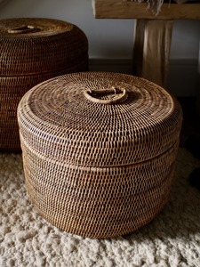 Ensemble de 2 boîtes de rangement multi-usages modernes en rotin naturel écologique - Product Image 5