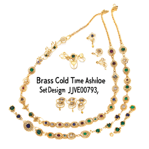 Ensemble de bijoux fantaisie en laiton doré, design JJVE00793 - Product Image 2