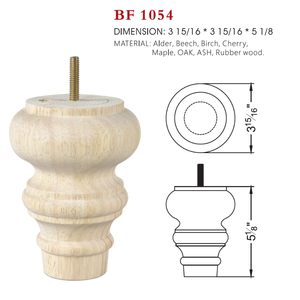 Pieds de meubles décoratifs en bois massif tourné pour canapé et chaise - Qualité supérieure, robustes et résistants pour salon et appartement, OEM - Product Image 6