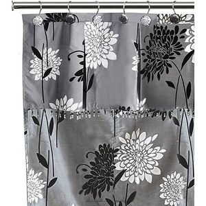 12pc Erica Modern Classic Luxury Bathroom Fabric Shower <b>Curtain</b> Set with 12 <b>Hooks</b> Including Bath Shower <b>Curtain</b> - Product Image 5