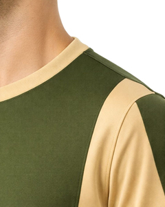 Men Olive Green Beige Sports TShirt And Shorts Set Breathable Quick Dry Gym Wear <b>Athletic</b> Running Training Activewear Outfit Set - Product Image 6